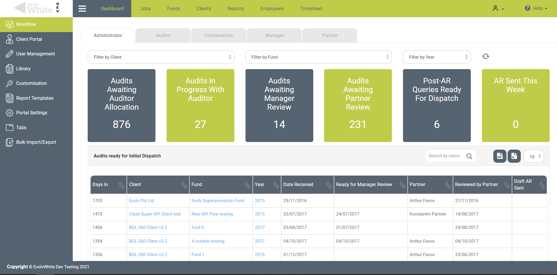 Audit and clients management -