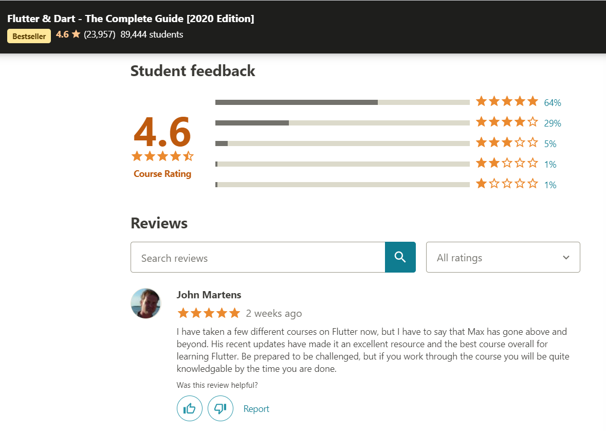 udemy rating - How to Make an E-Learning Platform Like Udemy