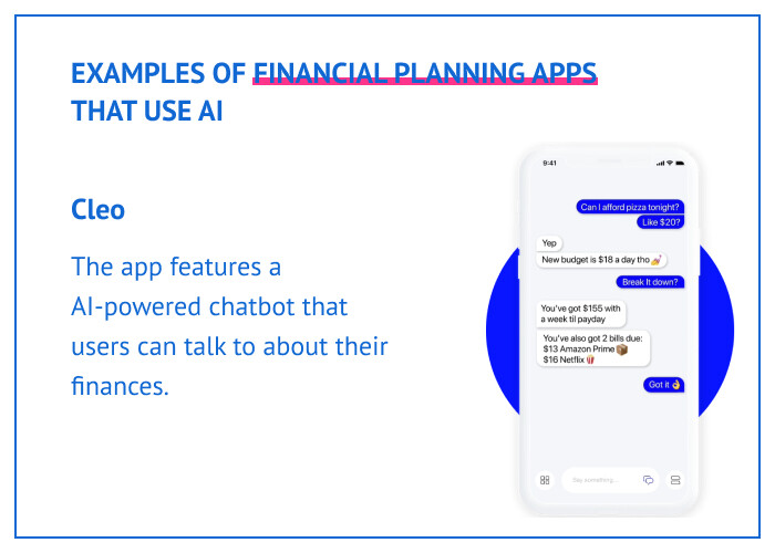 9 cleo app - AI and ML in Financial Planning Apps: Applications, Cost, and Case Studies