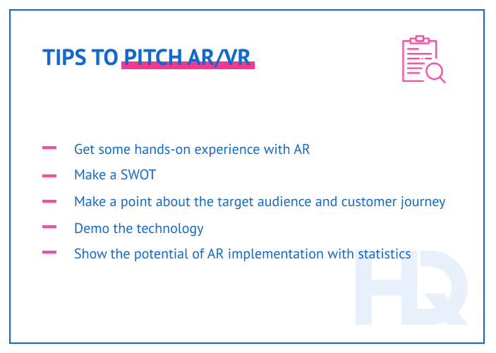 AR project pitch 5 min - How to Pitch VR/AR Projects to Your Customers