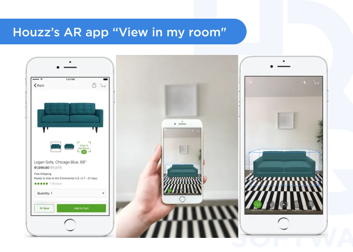 Houzzs AR app View in my room  - Augmented Reality for Furniture: Use Cases &amp; Best Practices