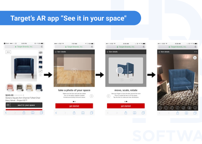 Targets AR application See it in your space - Augmented Reality for Furniture: Use Cases &amp; Best Practices